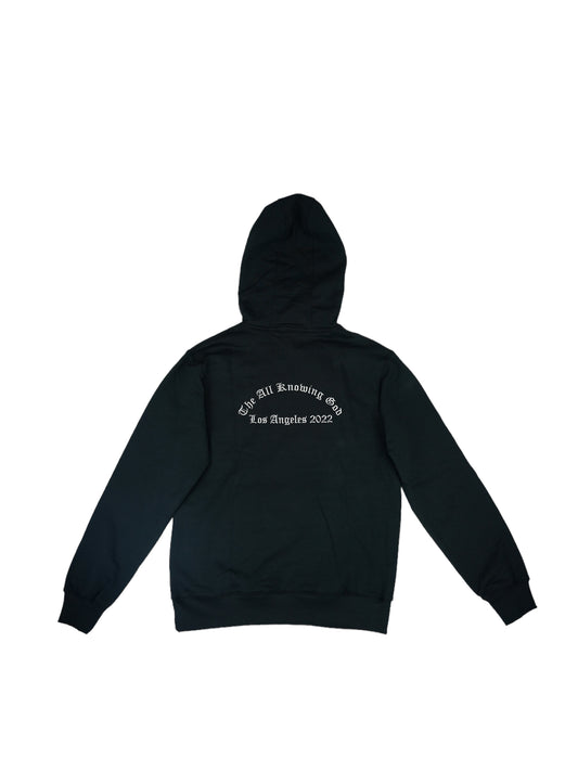 Black Hoodie Silver Embroidery