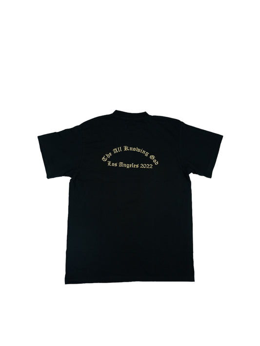 Black T-shirt (Cross Embroidery) Gold